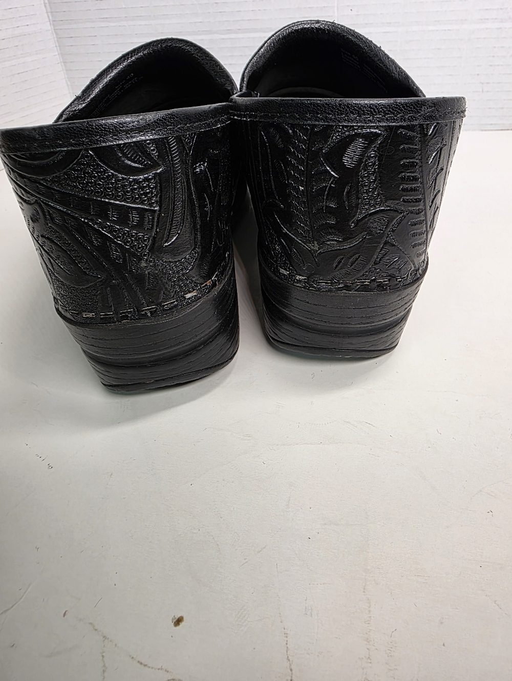 Dansko Black Embossed Leather Clogs - Picture 11 of 14